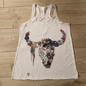 White Floral Bullhead Tank